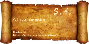 Sinka Aranka névjegykártya